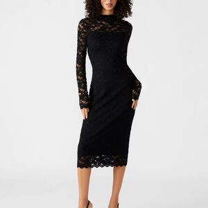 Steve Madden Coven Dress Elegant Black Lace Dress